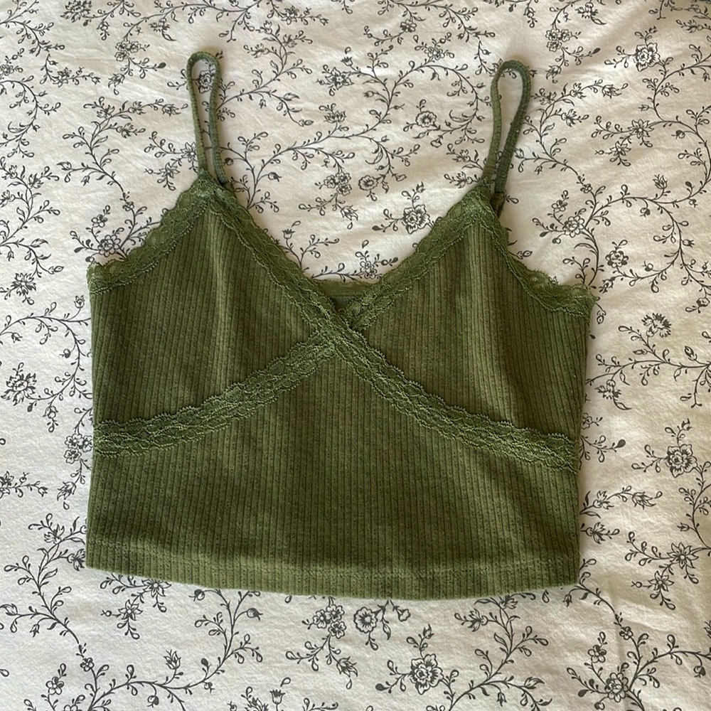 Sage Green Cropped Tank Top